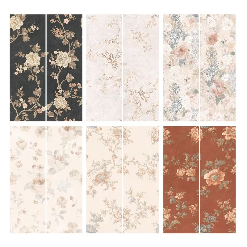 Imitation wallpaper rose tile kitchen, bathroom tile cafe background wall tile