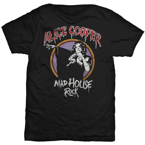 Mad House Rock Alice Cooper Band T-Shirt Cotton Graphic Tee Men Women Summer Streetwear