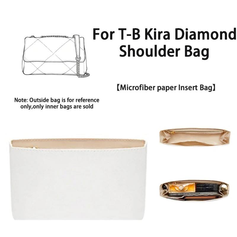 EverToner Portable Support Shaper For T-B Kira Diamond Shoulder Bag Microfiber paper Liner Purse Storage Tidy Up Accessories