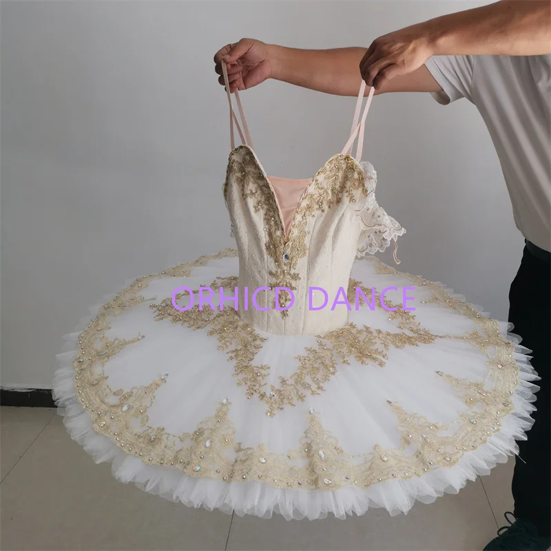 

Professional High Quality 12 Layers Custom Size Kids Girls Women Adult Performance Wear White Ballet Pancake Tutu