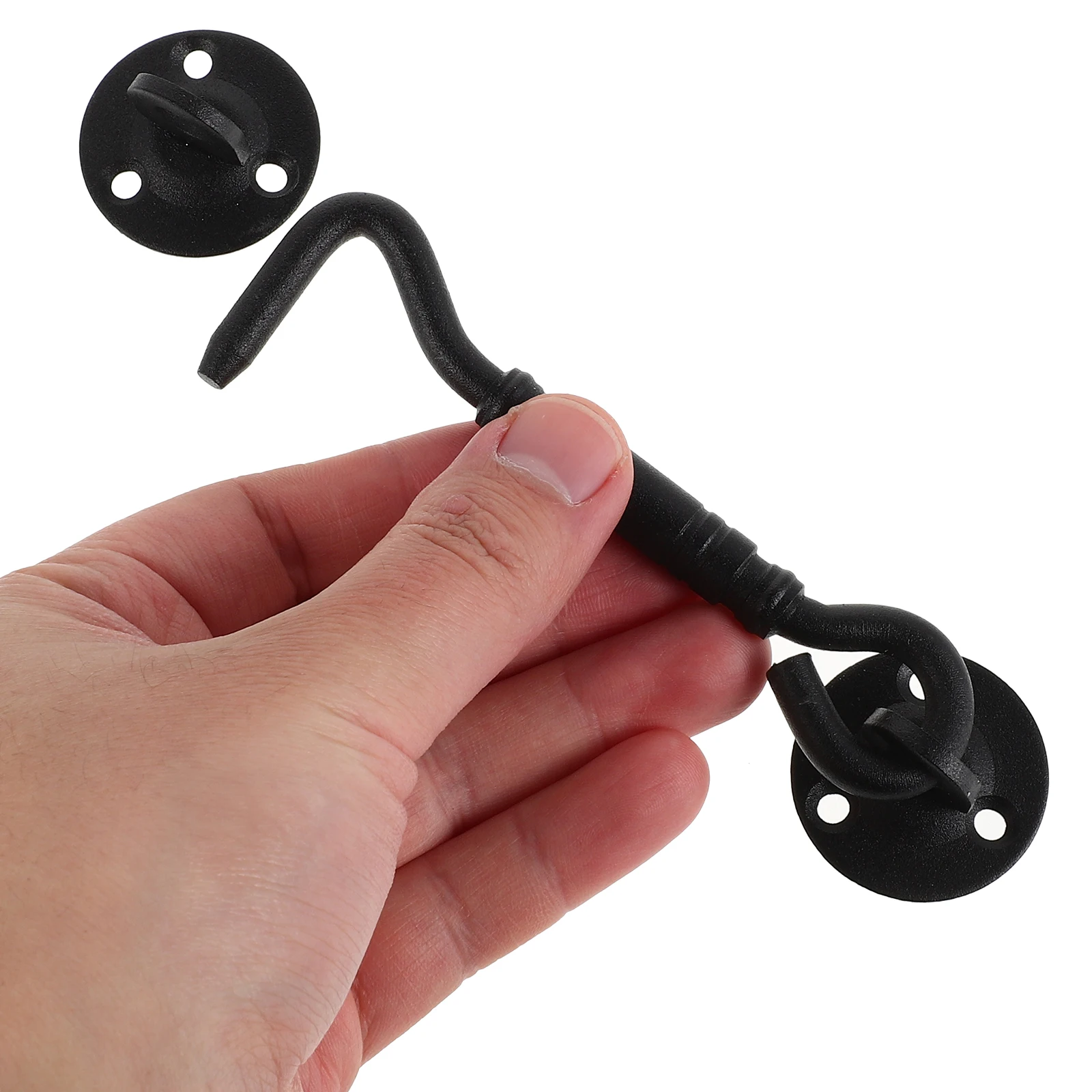 

Stainless Steel Door Window Hooks Heavy Duty Latch Locks Sliding Gate Hardware Black Finish Metal Latches Shed Garage Use