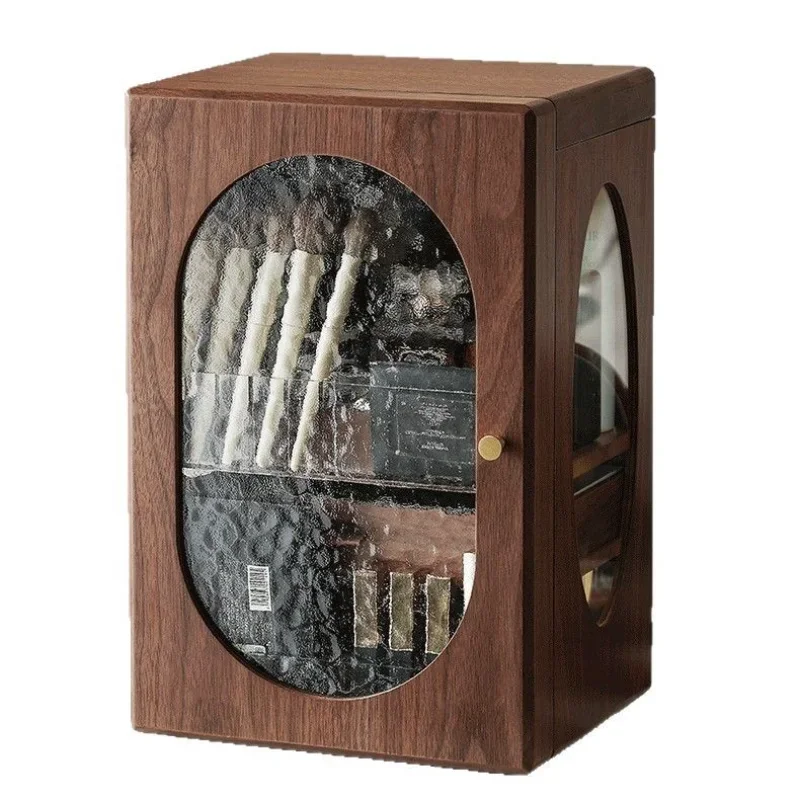 

Cosmetics storage box Wooden desktop High-end dustproof large-capacity lipstick brush Light luxury skin care product rack