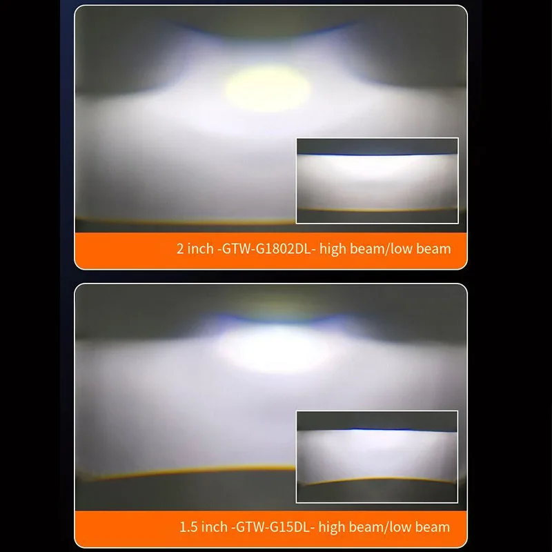 

Hi Lo Beam Bi Led Laser Projector Lens 1.5 2 Inch for Car Bike 12V 40W 6000K