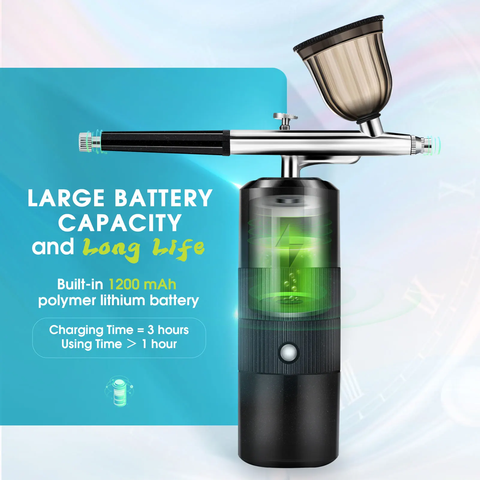 Nano mgła rozpylacz mgiełki do twarzy Mini kompresor powietrza zestaw aerografu malowane farbą w sprayu pistolet do tatuaż artystyczny paznokci rękodzieło, ciasto