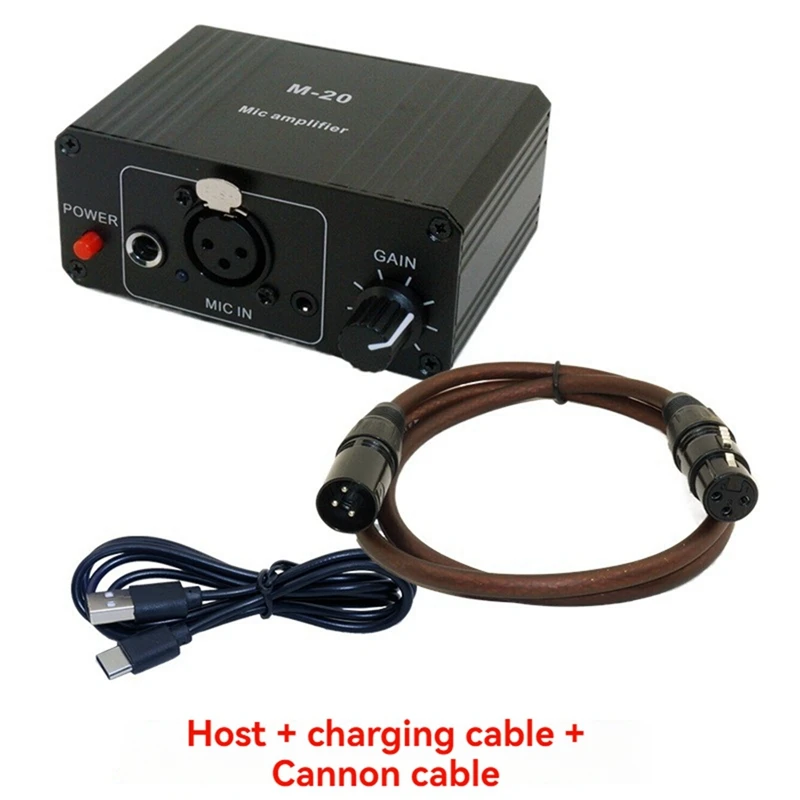 M07K-Dynamic Microphone Condenser Mic Amplifier M-20 Audio 48V Phantom Power Charging Black For Live Sound Card Speaker