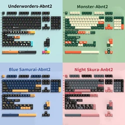 Nasadki klawiszy Abnt2 wiśniowy profil PBT Dye-Sub BR Monster czerwony samuraj niebieski samuraj do klawiatury mechanicznej 7U spacja