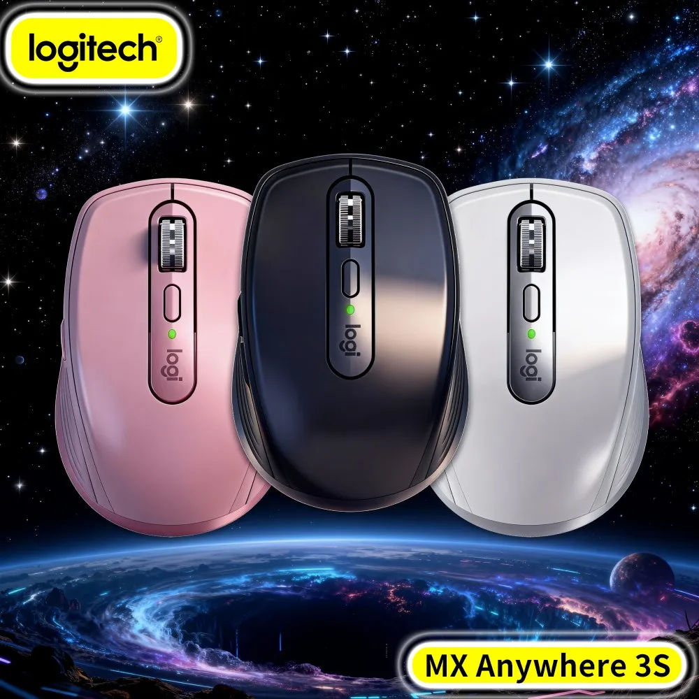 High-Precision Logitech MX Anywhere 3S - 8K DPI, Magspeed Scroll, Silent Click, 3-Device Bluetooth, Trade Show & Shop Dual Use