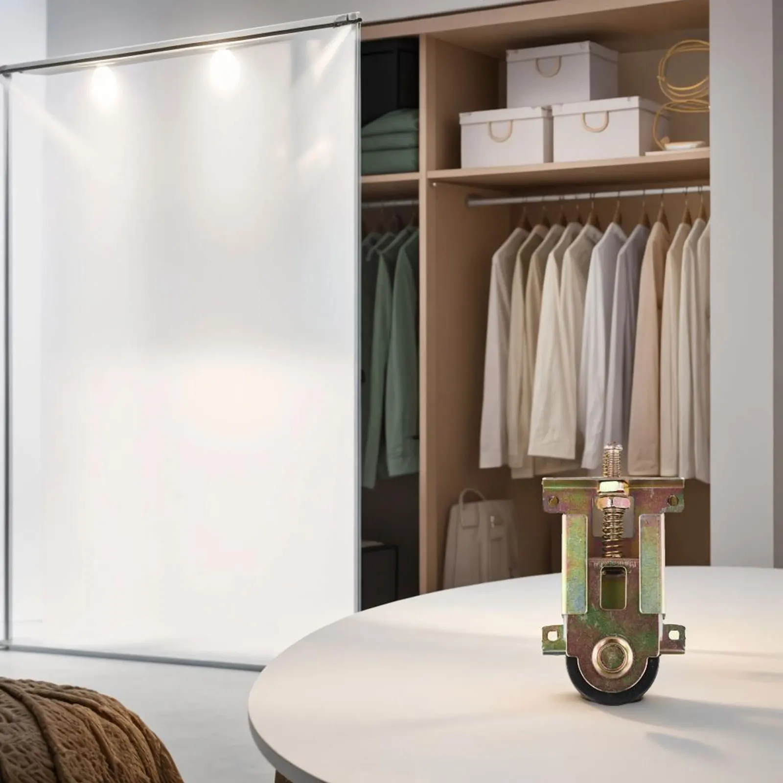 Armoires à poulie inférieure, portes coulissantes, expérience coulissante lisse, matériaux de qualité supérieure, Applications polyvalentes pour armoires de rangement