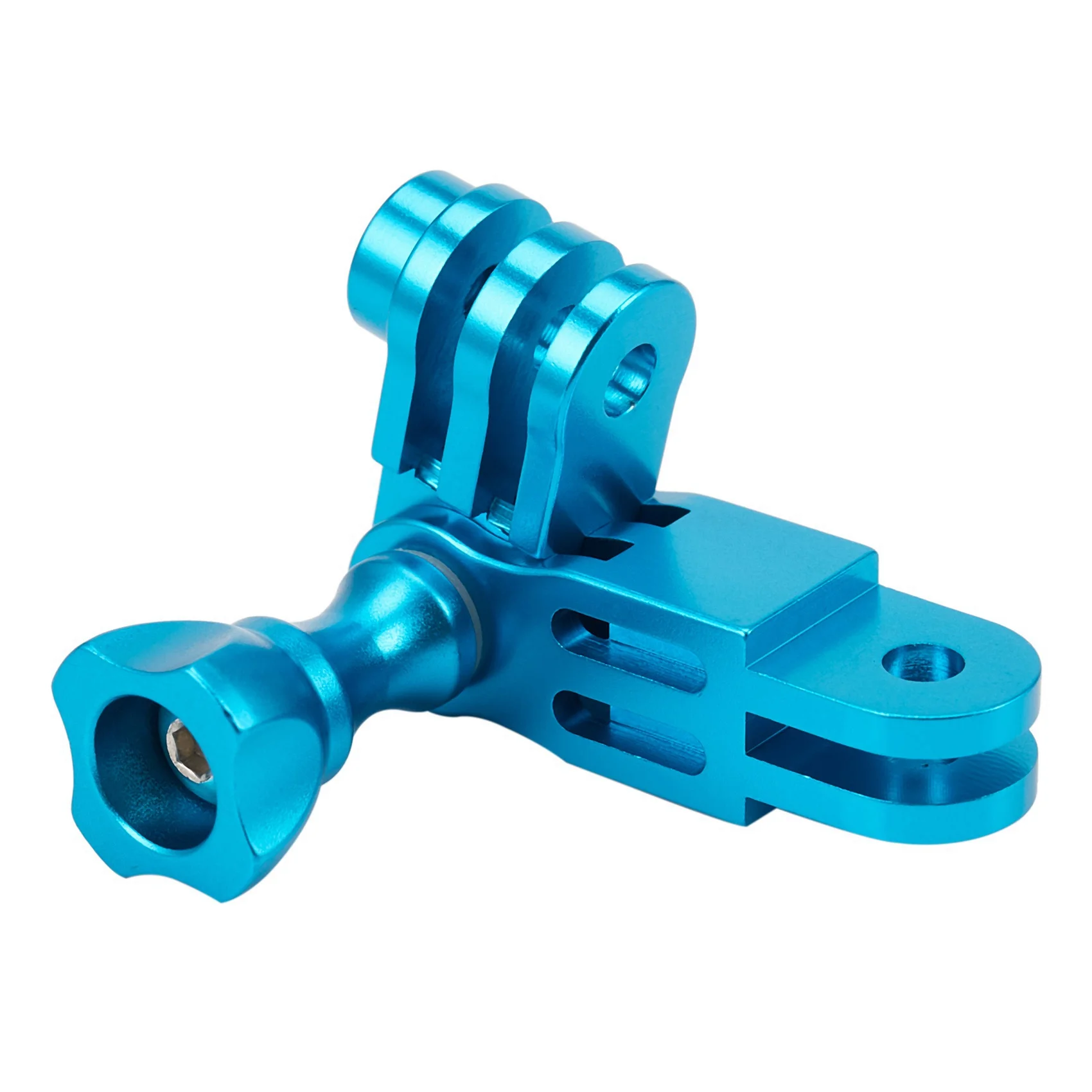 Delicate Texture-2X Three-Way Pivot Mount Adapter For GOPRO Hero 1 2 3 3+ 4 5 Session/ Yi/SJ/Gitup Sport Camera Blue