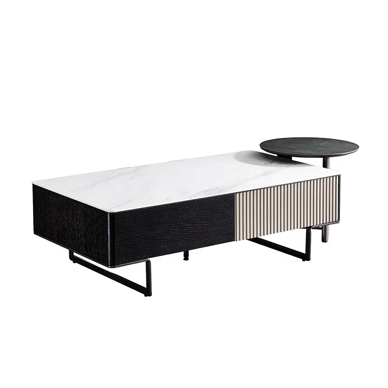 

New Arrival Modern Simple Living Room Home Italian Coffee Table TV Cabinet Light Luxury Rock Panel TV Cabinet Coffee Table Combi