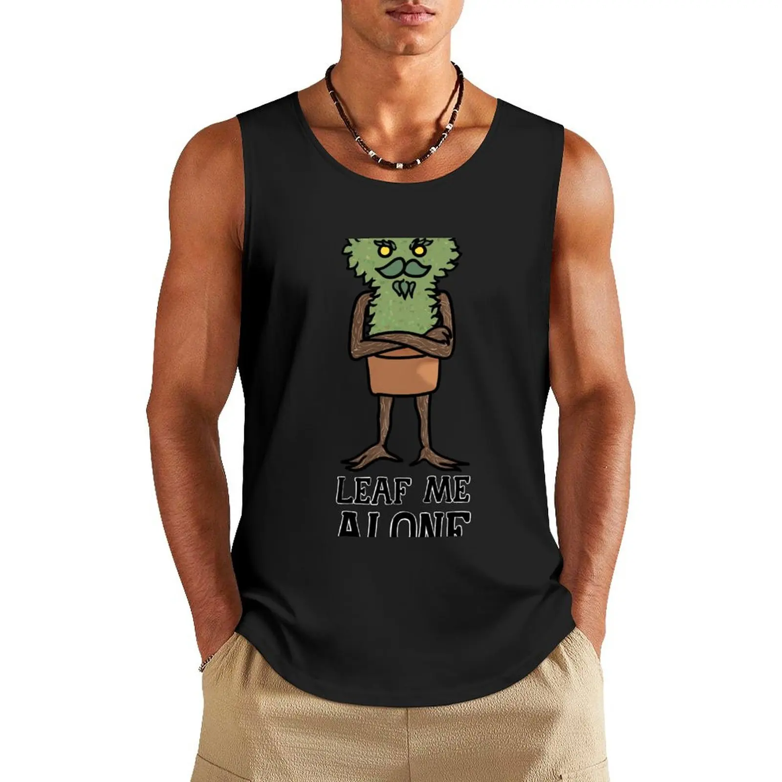 Leaf Me Alone Tank Top gym t-shirts man Men's clothing brands man vest mens gym clothes