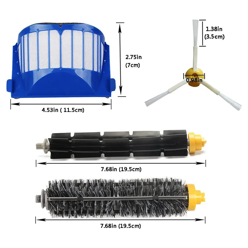 Rollenbürstenfilter Ersatzteile für iRobot Roomba 600 Serie 694 692 690 680 660 665 651 650 614 500