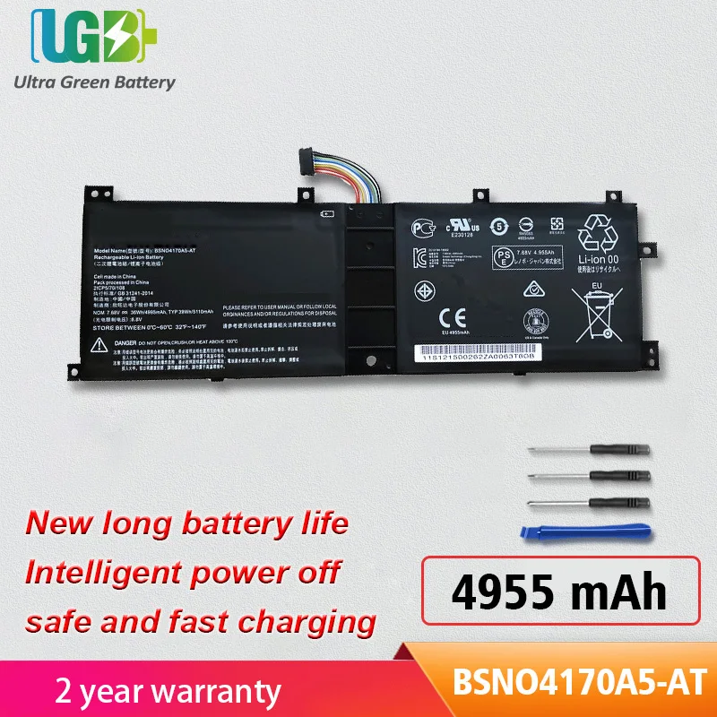 

UGB New BSNO4170A5-AT Battery For Lenovo Miix 520 510 510-12ISK 520-12IKB BSNO4170A5-LH 525-12IKB LH5B10L67278 4955mAh