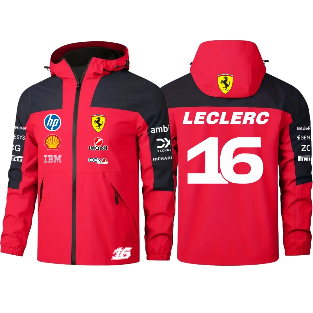 Veste de pilote de Formule 1 Ferrari 2026, numéro 16 Leclerc, numéro 44 Hamilton, même veste avec numéro, veste fine pour les saisons printemps et automne, coupe-vent