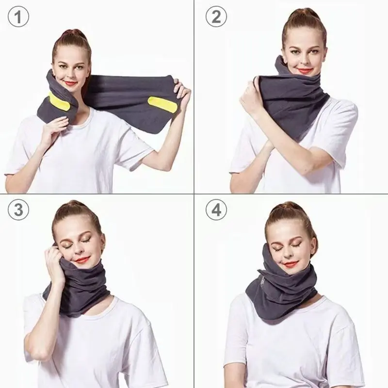 Travel Neck Pillow U‑shaped Pillow Soft Portable Support Pillow For Airplane Car Home Office Cervical Protection Sleep Accessory