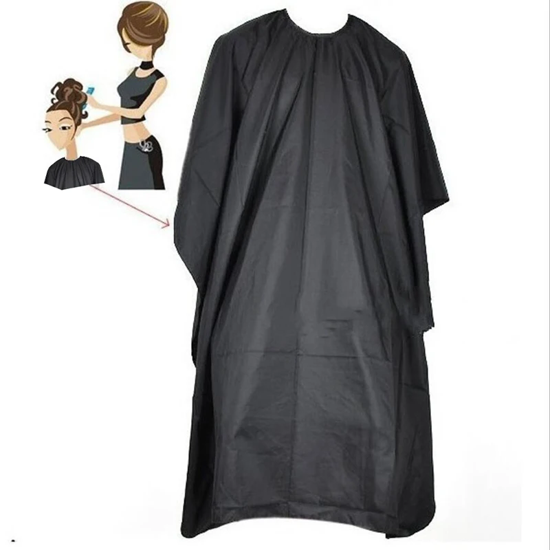 1pc Adult Hairdressing Cape Gown Hair Salon Cover Grooming Apron Unisex Black Cloak