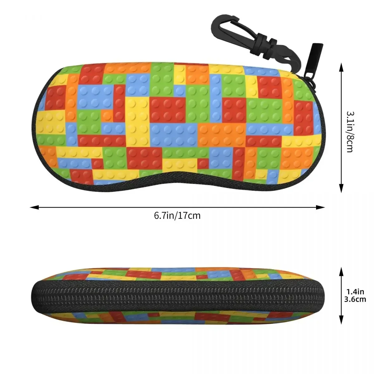 Custom Colorful Building Plastic Brick Toy Blocks Patterns Shell Glasses Case Unisex Eyeglasses Case Sunglasses Protector Box