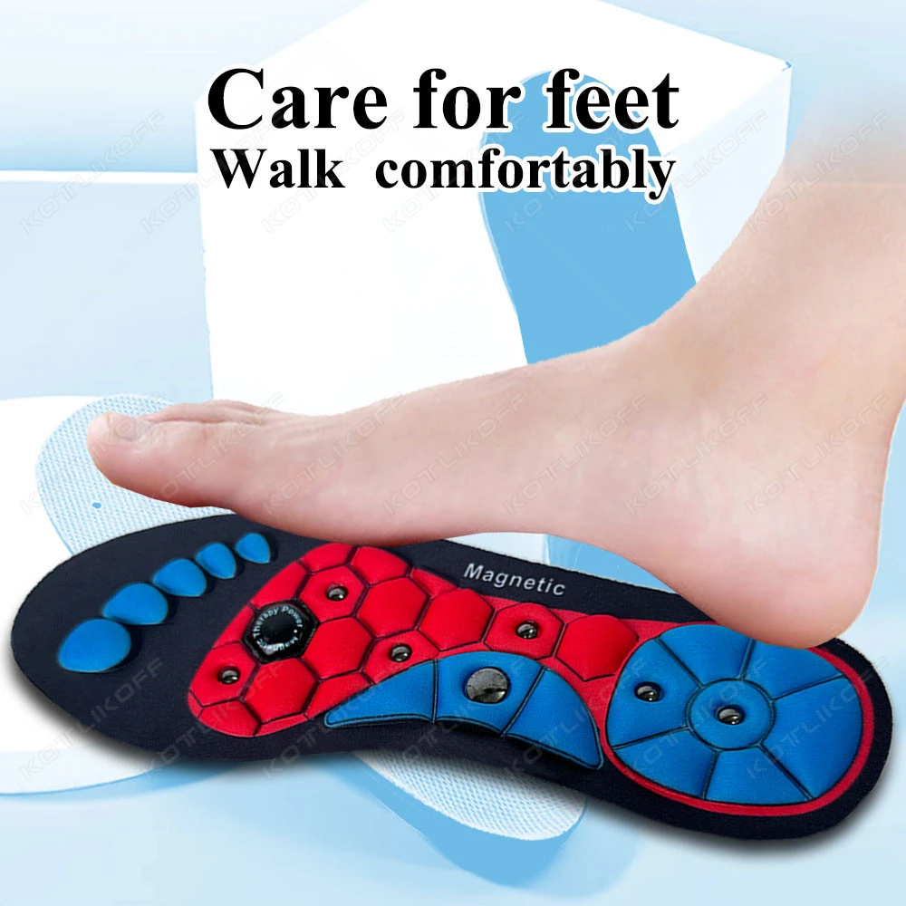 NEW Magnetic Massage Orthopedic Insoles Soft Comfortable Foot Pad Arch Support Breathable Deodorizing Walking Running Insoles