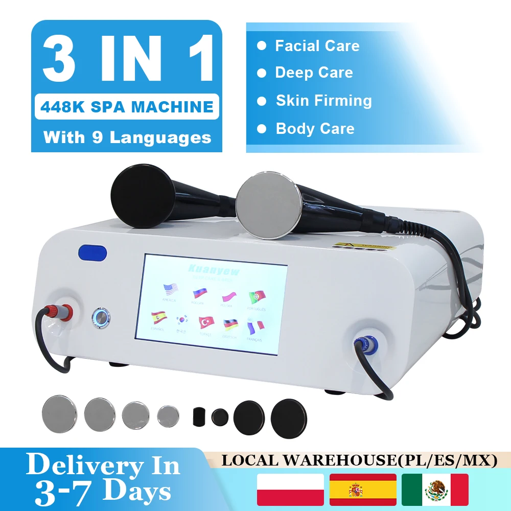 AOKO Nouveauté 448KHZ CAP RES INDIBA Appareil de Physiothérapie Tecar Soin Profond Beauté Corps Amincissement Lifting Visage Soins de la Peau RF Haute Fréquence Perte de Poids Technologie Espagnole