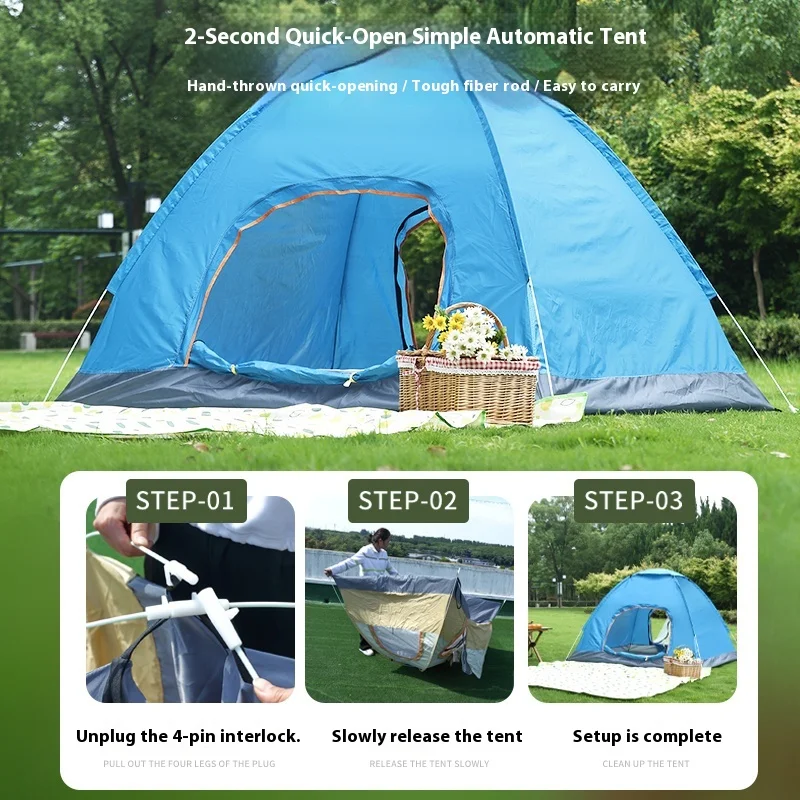 Tienda de campaña automática plegable con mosquitera y protección UV - imagen 2