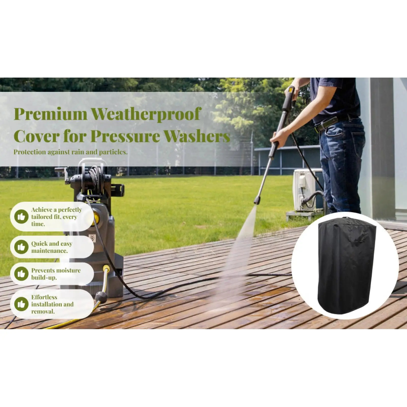 

Чехол для мойки высокого давления 420D ткань Оксфорд пылезащитный защитный чехол для улицы черный