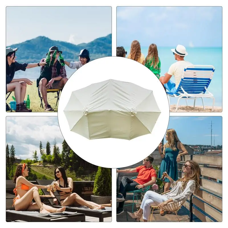 Replacement umbrella cloth for double parasol Waterproof Umbrella Top Fabric Cover Shade Umbrella Outdoor 12 Rib  Swimming Pool