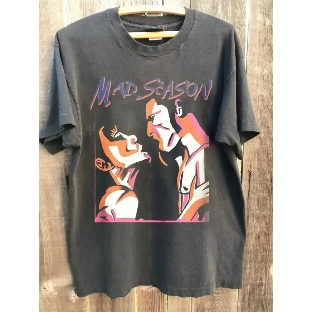 

Футболка Mad Season в стиле ретро, мужская футболка, летняя свободная и дышащая футболка для мужчин и женщин, топ