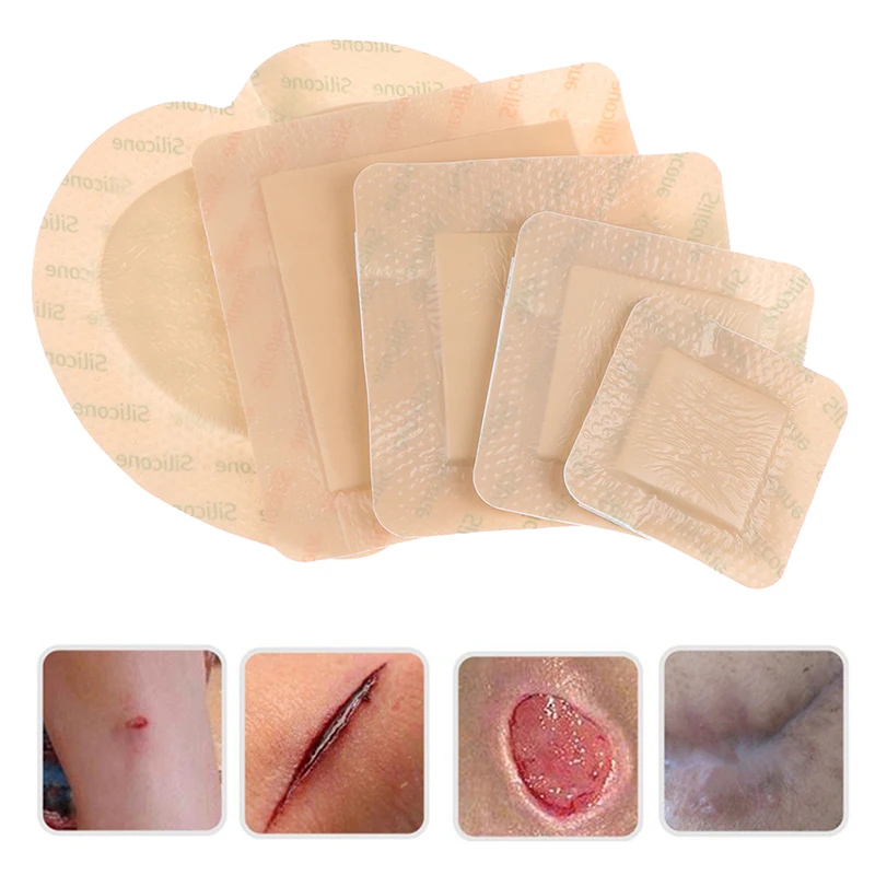 1PC Waterproof Wound Dressing Bandage for Wound Care Absorbent Foam Pad Band-aid Silicone Polyurethane Foam Dressing First Aid