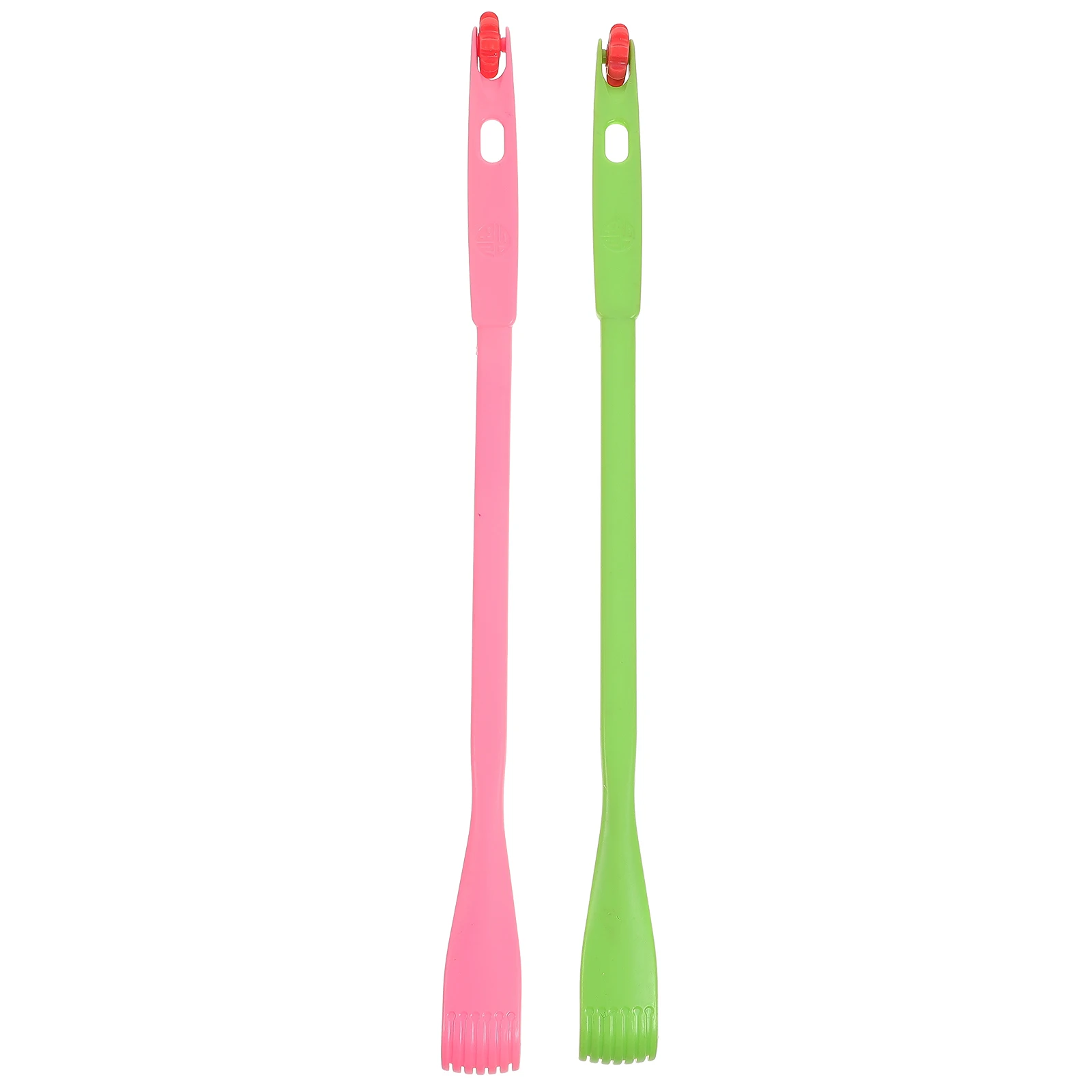 

2pcs Long Handle Back Scratcher Abs Eco-Friendly Natural Comfortable Neck Shoulder Massager For Home Use Hand Shaped Therapeutic