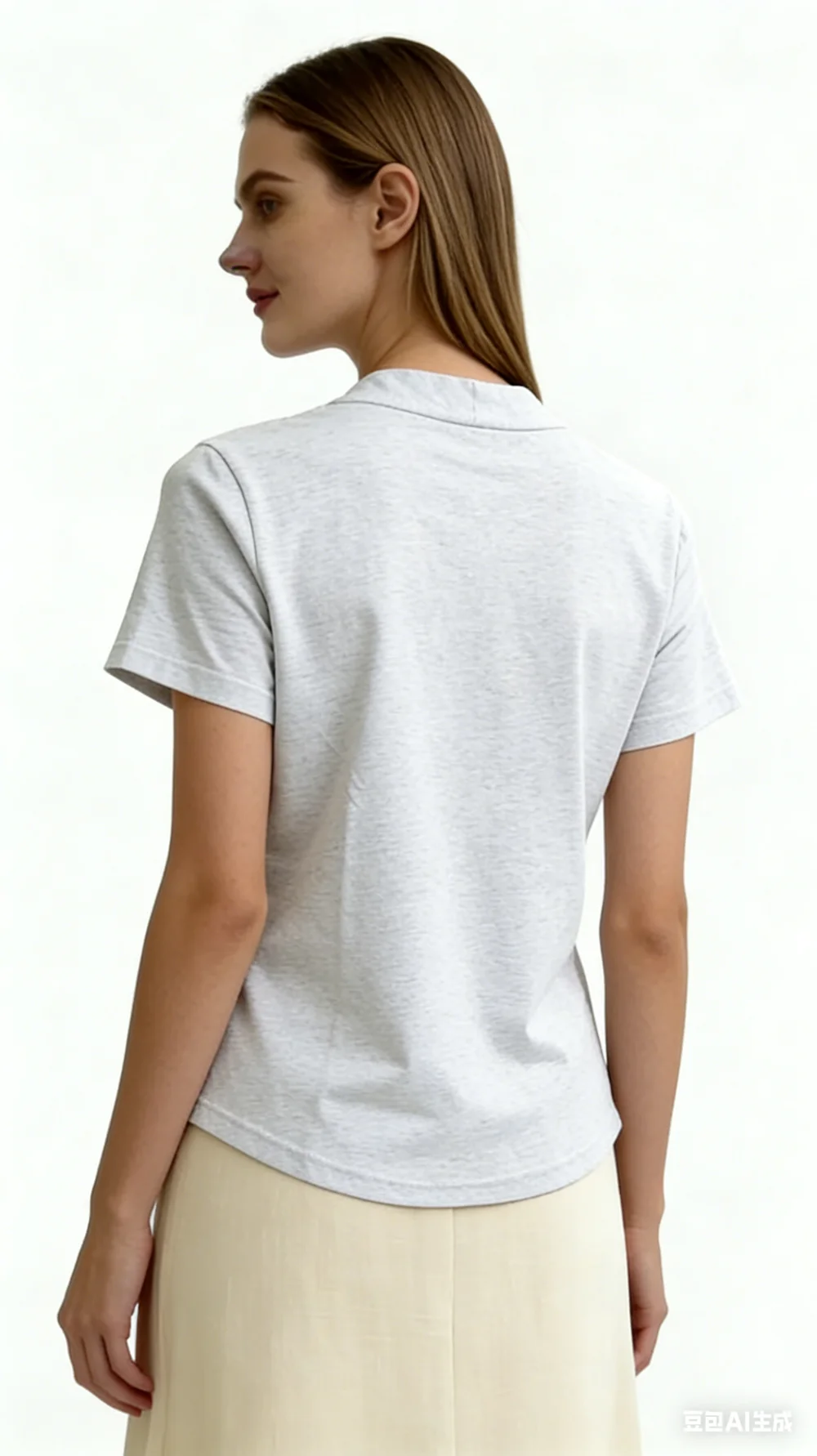 Women's Cotton Slim Fit T-Shirt Short Sleeve Curved Hem Casual Fashion Short Tops Knot V Neck Tees Ladies Black Gray Pink