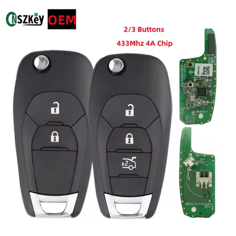 OEM Flip Remote Car Key 2/3 Buttons 433Mhz 4A Chip for Chevrolet Cruze Spark Sonic Tracker Onix RS