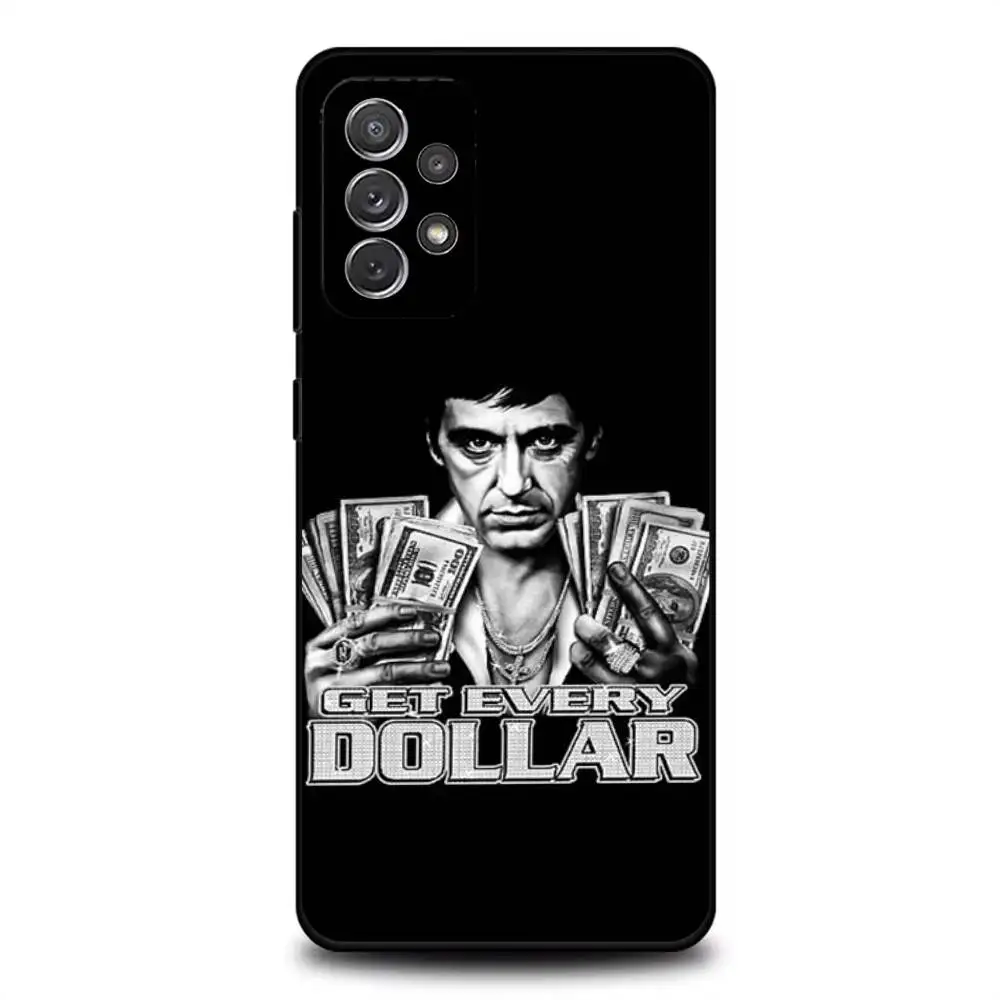 حافظة هاتف S-Scarfaces 1983 F-Film لهاتف سامسونج S 25,24,23,22,30,21,10,9,Ultra,Plus,Lite,FE,4,5G حافظة ناعمة سوداء