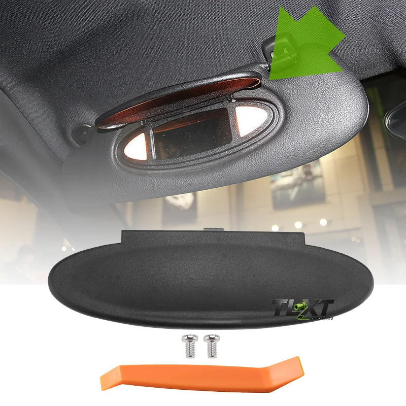 TLXT Sun Visor Vanity Mirror Cover Black Replacement Parts Fit For Porsche 996 997 911 Carrera 986 Boxster 987 Cayman Car Access