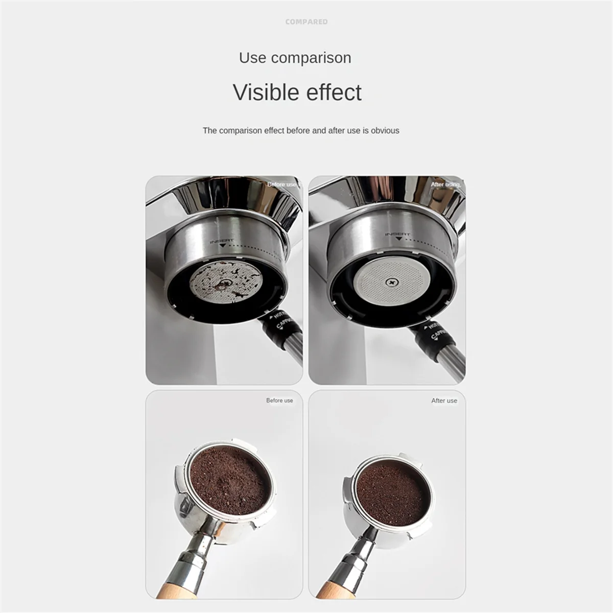 A58E-Coffee Stirrer Distributor Needle Coffee Stirrer Espresso Stainless Steel Receive Powder Ring Set Coffee Tool 58MM