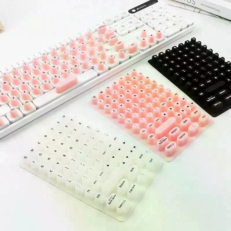 Silicone Keycap Protector for Long Nails Anti-Scratch Soft Reusable Keyboard Stickers for Home Office Laptop Gaming Use