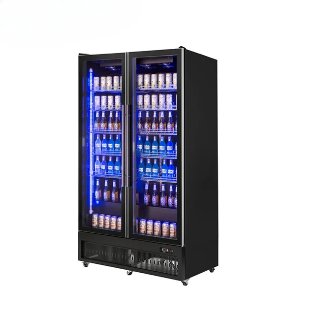 arrive beer cooler drink display refrigerator milk display chiller with classical black color