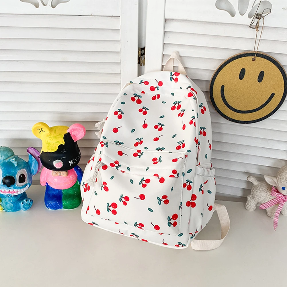 

Женский рюкзак с вишнёвым принтом, большой вместимости, эстетичный, с регулируемыми лямками, милый студенческий рюкзак для подростков и девушек