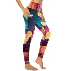 Desert At Night Yoga Pants Sexy Moon Print Leggings grafici Push Up Fitness Leggins Leggings sportivi ad asciugatura rapida estetici femminili