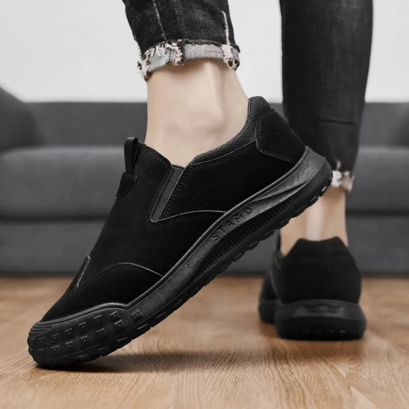 Mocassins en cuir pour hommes, chaussures décontractées respirantes, chaussures de conduite pour hommes, mocassin confortable, baskets de marche, luxe, nouveau, 2025