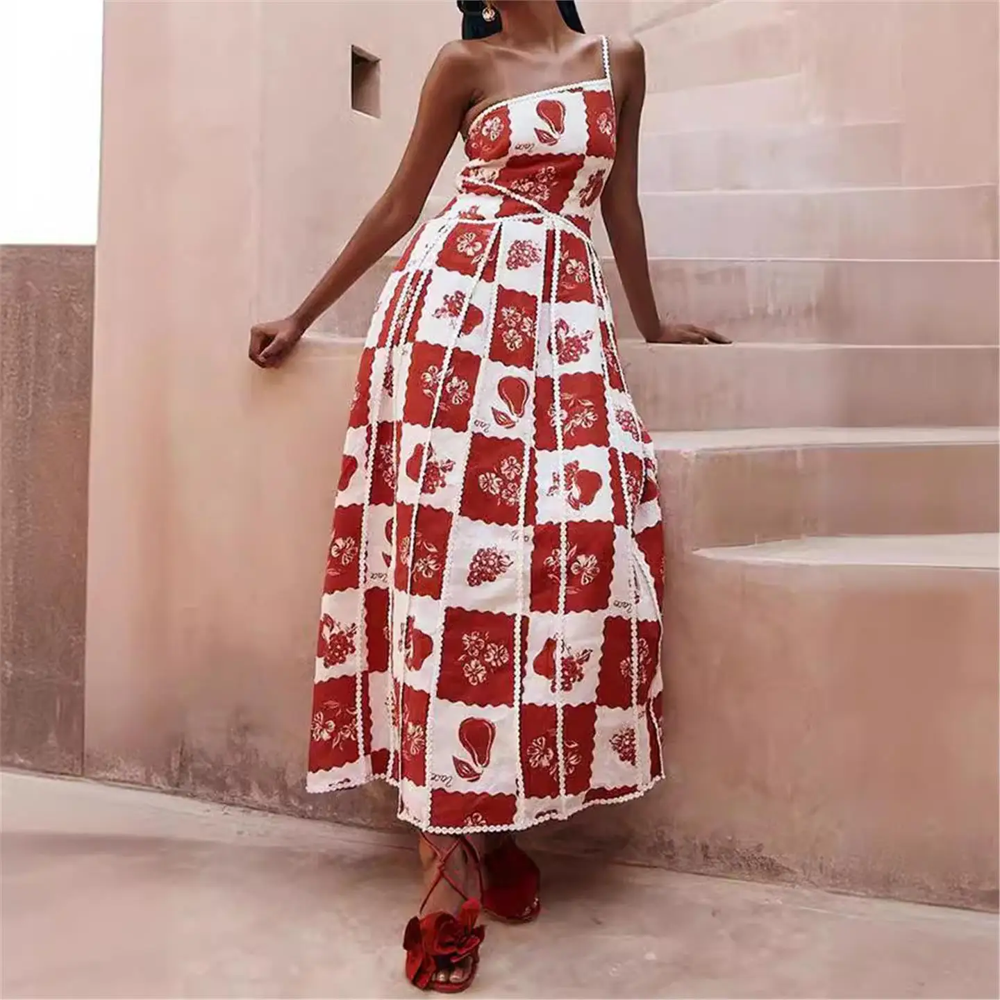 2025 Nuovo cinturino Faion stampato in pizzo 3D Dr a vita alta europeo Sle casual pezzo unico senza marca Dr. da donna