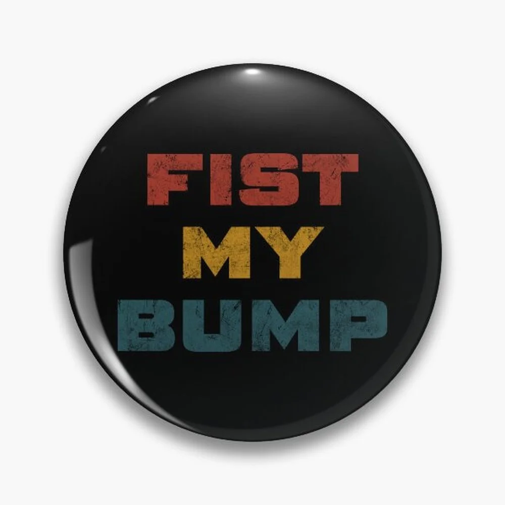 Fist My Bump. #2 Pin Holographic Star Heart Pin Brooches Laminated Button Fashion Accessory