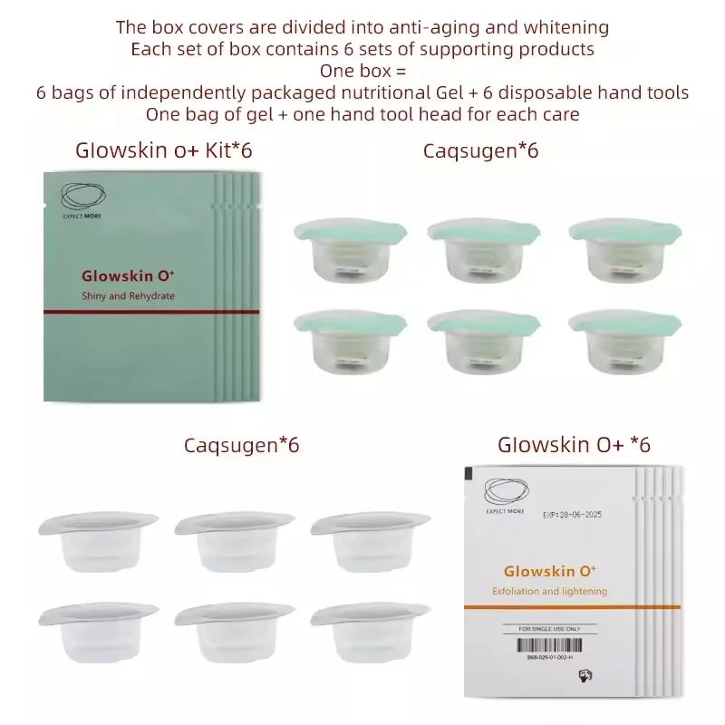 페이셜 브라이트닝 키트 안티 에이징 뷰티 액세서리 페이셜 CO2 산소 버블 뷰티 장치 세럼 젤에 적합