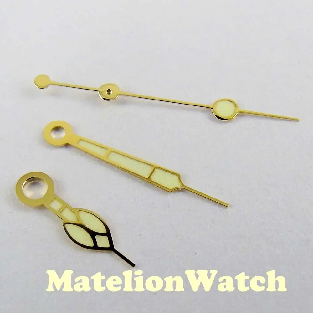 Luxury Golden Watch Hands Parts Fit For 2813 Miyota8215 821A Movement Luminous