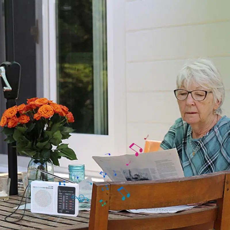 Rádio de bolso a pilhas, rádios estéreo am/fm, desfrutar de música, em qualquer lugar com design compacto, sinais ultra largos e pulso