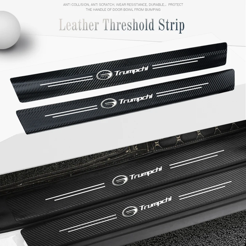 4Pcs Car Door Sill Welcome Pedal Decoration Protect Leather Stickers for Trumpchi GAC GS3 GS4 GS5 Coupe GA4 GS8 GM6 GM8