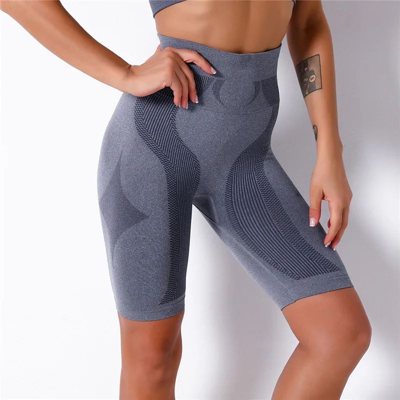 Women Yoga Shorts High Waisted Fitness Leggings Seamless Fitness Running Short Tights Sport Trainning Walking Pants Sportswear