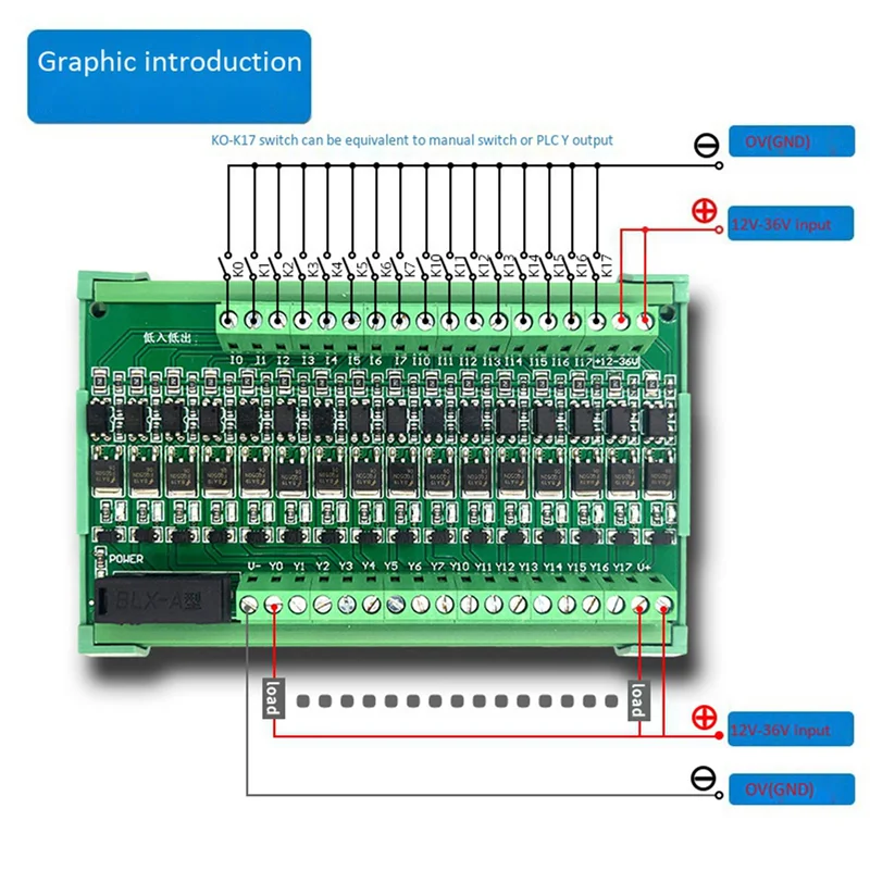 B27B 6X 16 Way PLC Amplifier Board Isolation Board Transistor Board Protection Board Input NPN/PNP Output NPN