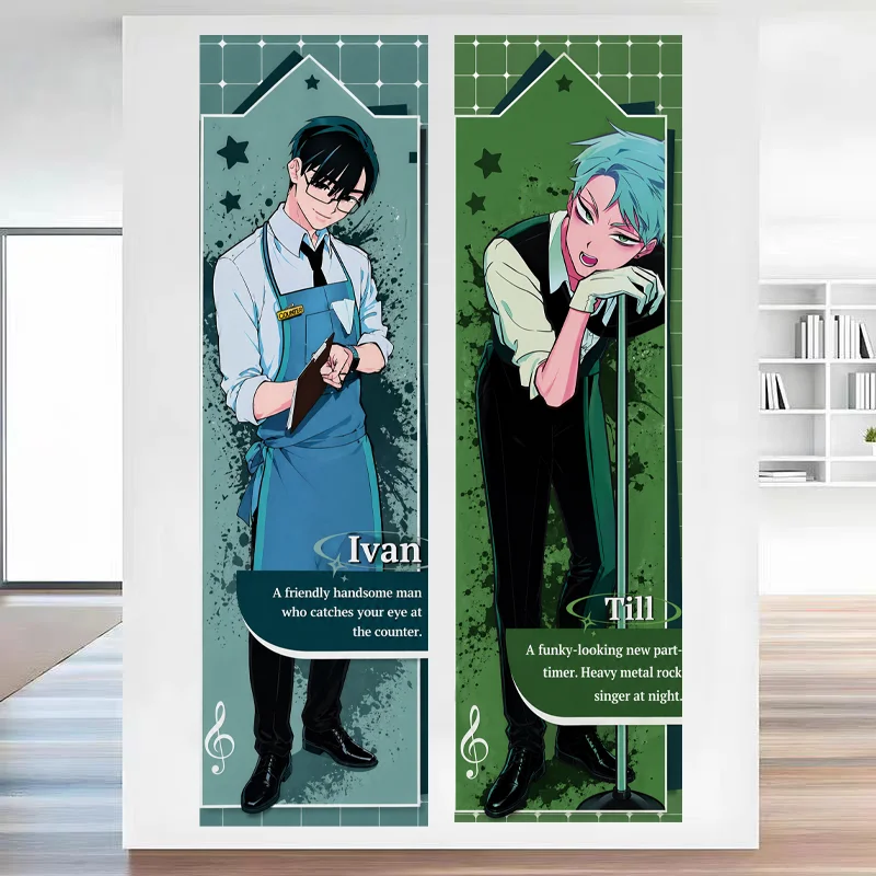Ivan & Till Cafe & Rock AU Tapestry, Vertical Wall Art, Unique Home Decor for Fans
