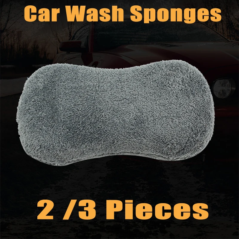 

Large Microfiber Car Wash Sponges for Cars Trucks Motorcycles Cleaning Brush Pad Auto Washing Towel Car Wash Stuff Supplies Tool