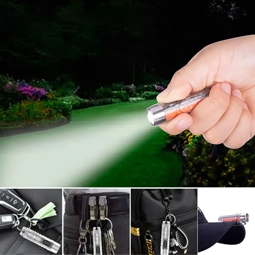

Super Bright Mini Keychain Flashlight 11 Modes High Power Portable Pocket Flashlight USB-C Rechargeable Waterproof